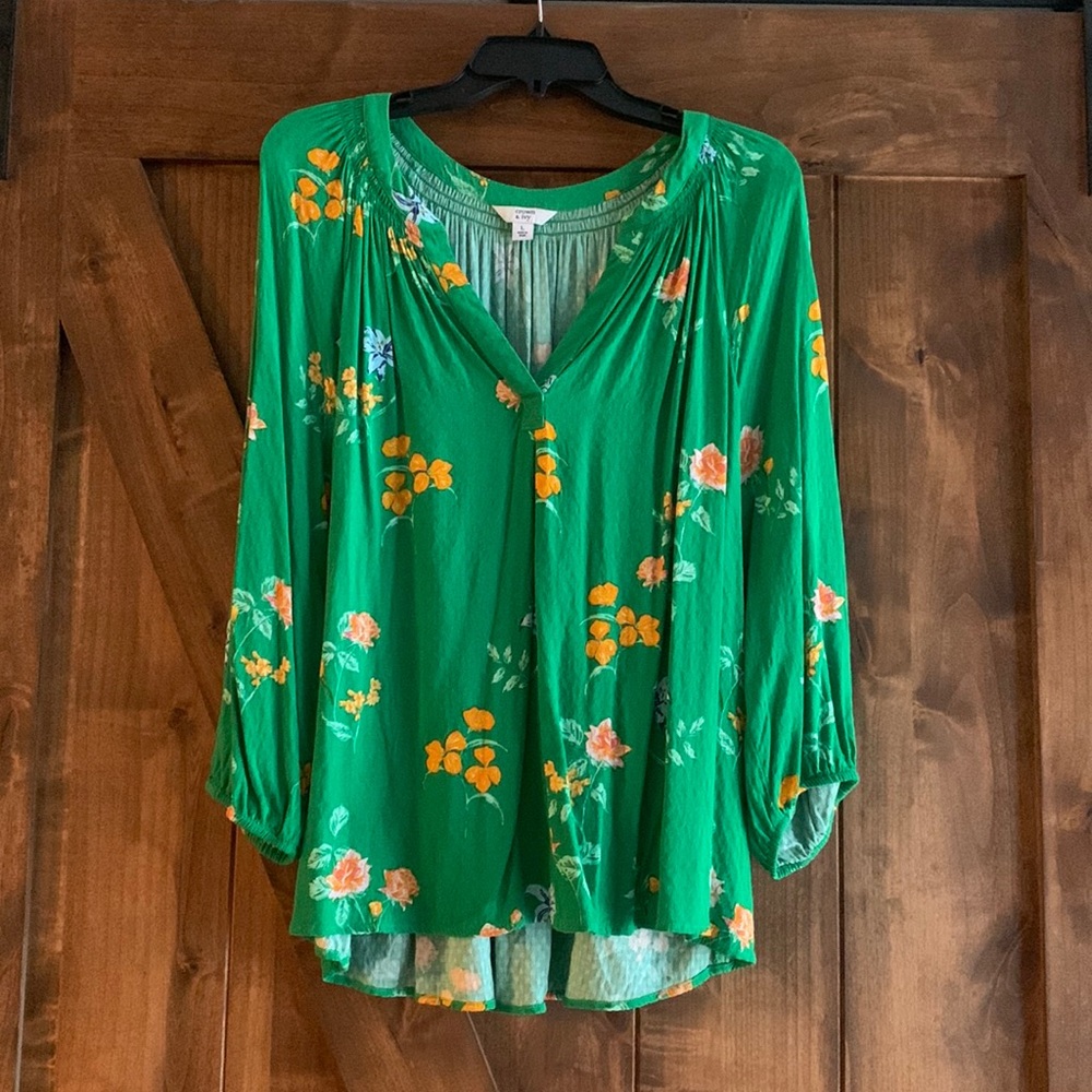 Green 3/4 Sleeve Blouse